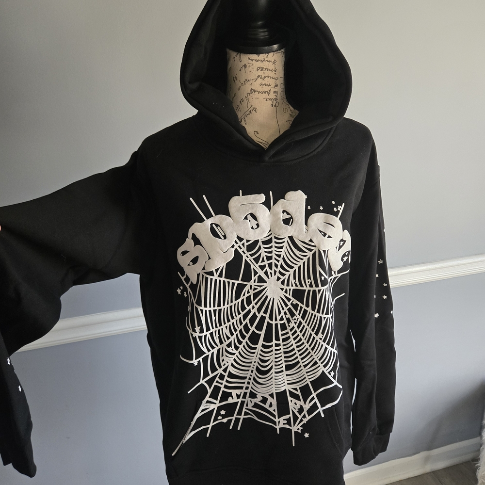 Black Spiderweb Graphic Hoodie Sweatshirt - Unbranded - Picture 2 of 6